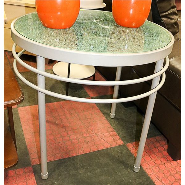 ROUND GLASS OCCASIONAL TABLE 25" DIAMETER