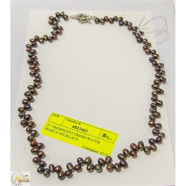 23" IRIDESCENT FRESH WATER PEARLS NECKLACE