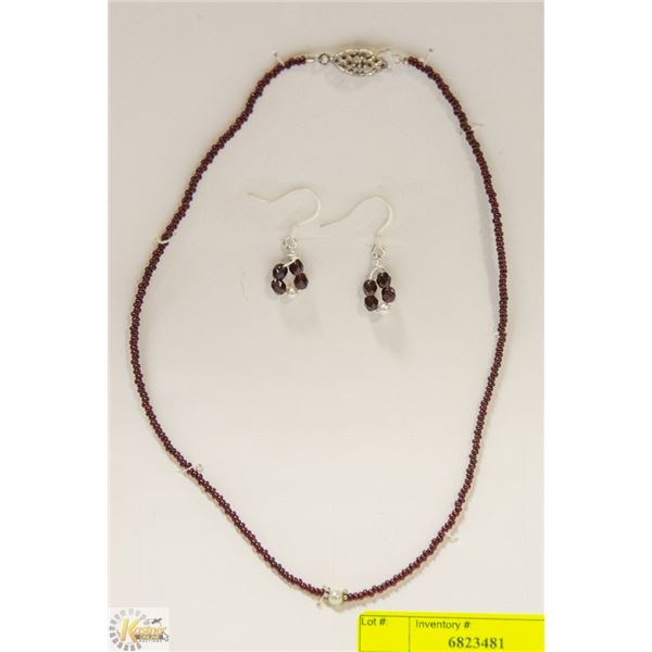 DELICATE 16" GENUINE GARNET BEADS ON SILVER WIRE