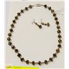 Image 1 : FACETED TIGER EYE SEMI PRECIOUS STONE NECKLACE