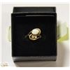 Image 1 : 10K GOLD RING SZ 6.5 FIRE OPAL WITH 2 DIAMONDS