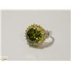 Image 1 : 925 SILVER PERIDOT RING SZ 7.5 WITH CITRINE AND