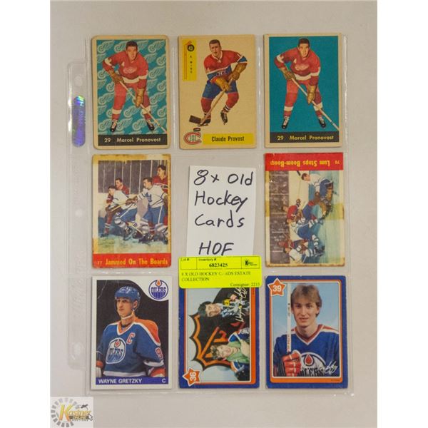 8 X OLD HOCKEY CARDS ESTATE COLLECTION