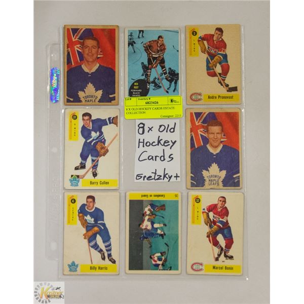 8 X OLD HOCKEY CARDS ESTATE COLLECTION