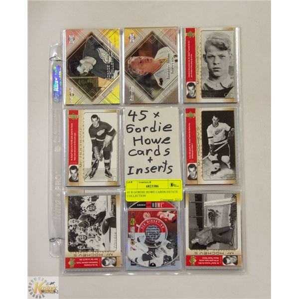 45 X GORDIE HOWE CARDS ESTATE COLLECTION