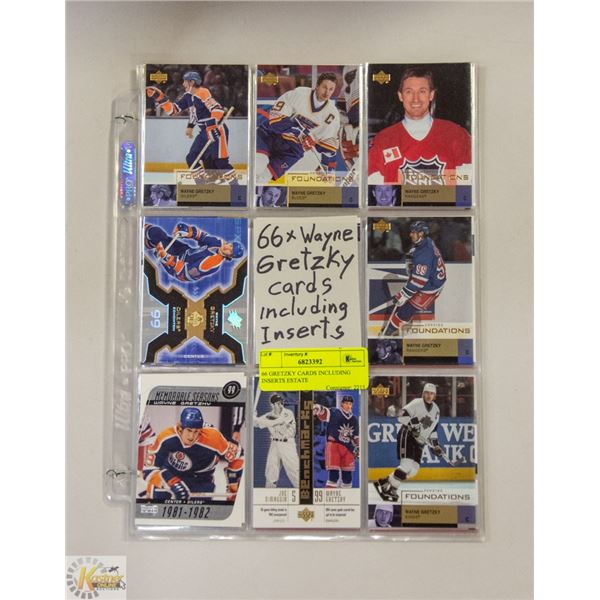 66 GRETZKY CARDS INCLUDING INSERTS ESTATE