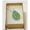 Image 1 : JADE STONE TREE OF LIFE NECKLACE STAMPED 925