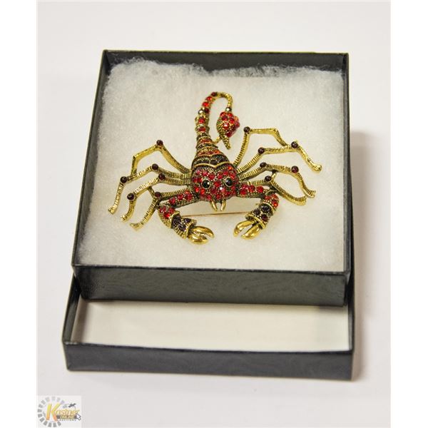 SCORPION RHINESTONE BROOCH