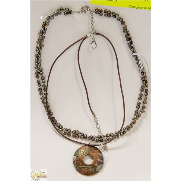 2 NECKLACE SET. GENUINE FRESH WATER PEARLS