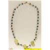 Image 1 : 18" NECKLACE OF FACETED IRIDESCENT BEADS AND 3