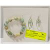 Image 1 : GENUINE AMAZONITE 7" BRACELET WITH EARRINGS