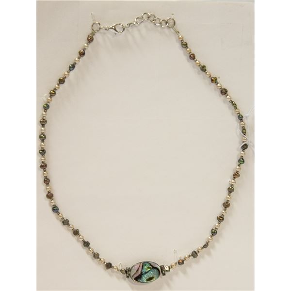 ABALONE SHELL & VINTAGE PEARLS & FRESH WATER