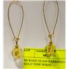 Image 1 : MURANO GLASS EARRINGS ON GOLD TONE WIRES