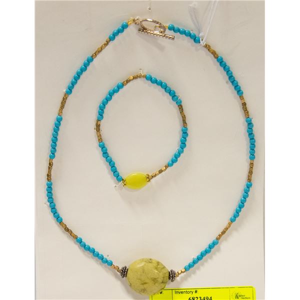 GREEN JASPER SEMI PRECIOUS STONE ON 18" NECKLACE