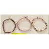 Image 1 : SET OF 3 BRACELETS. VINTAGE PEARLS. SILVER ACCENTS