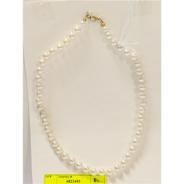 HAND KNOTTED VINTAGE PEARL NECKLACE 17"