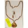 Image 1 : 23" COPPER CHAIN NECKLACE WITH 2" PENDANT