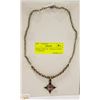 Image 1 : BRASS CHAIN 18" NECKLACE WITH 2" PENDANT