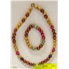 Image 1 : GENUINE WOODEN BEADS 18" NECKLACE 8"BRACELET