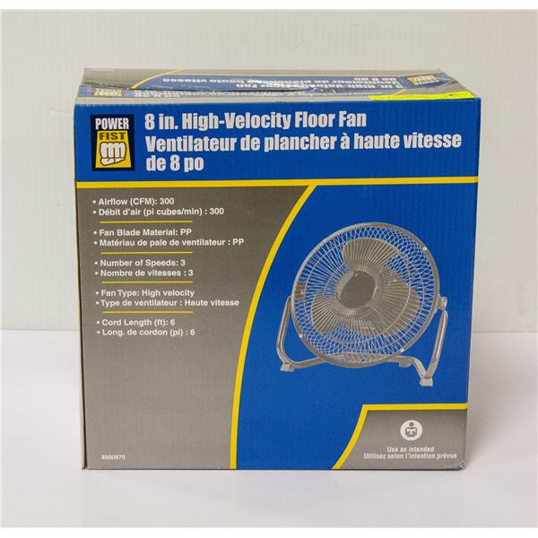 NEW POWERFIST 8" HIGH VELOCITY FLOOR FAN