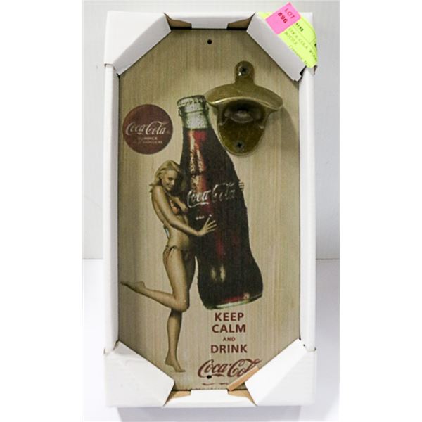 VINTAGE STYLE COCA -COLA  WOOD WALL HANGING BOTTLE