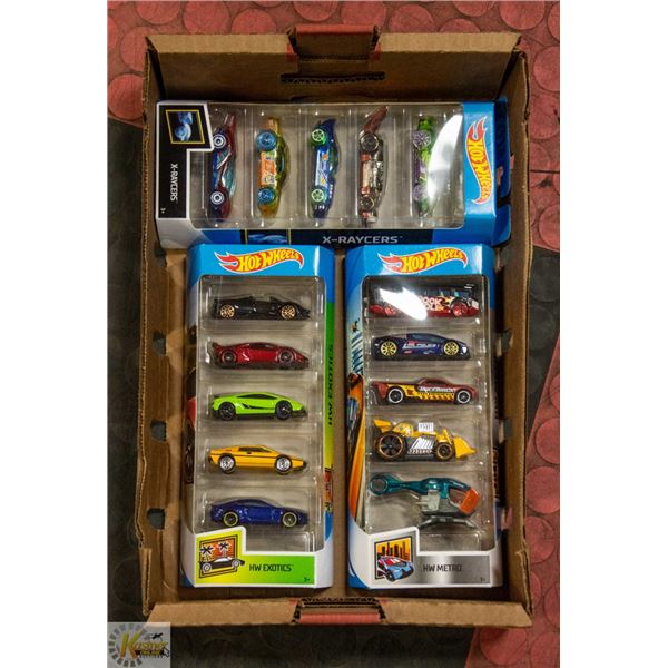 COLLECTION OF 3 DIFFERENT HOT WHEELS SETS