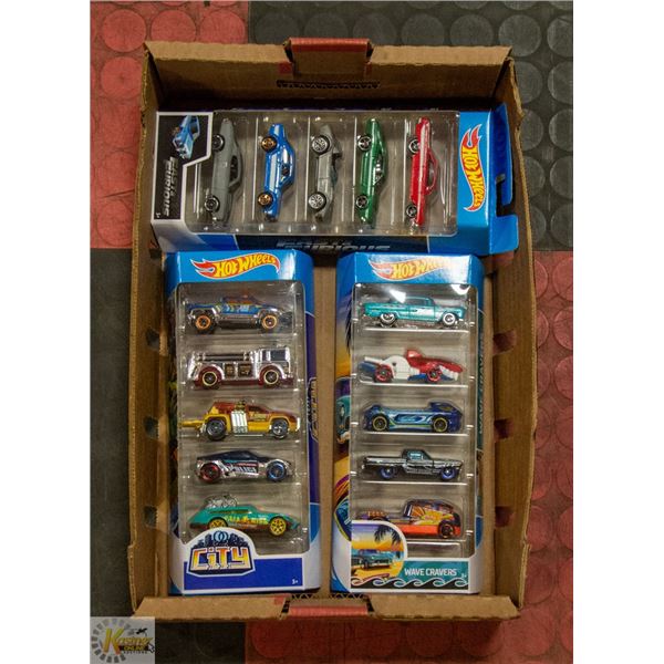 COLLECTION OF 3 DIFFERENT HOT WHEELS SETS