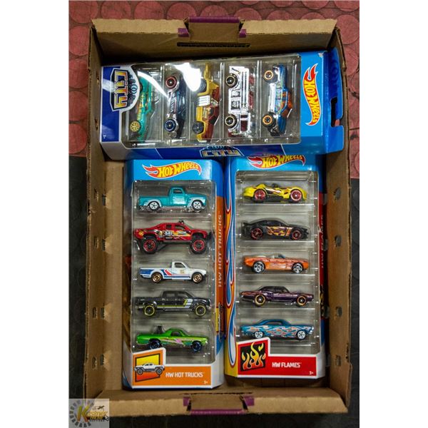 COLLECTION OF 3 DIFFERENT HOT WHEELS SETS