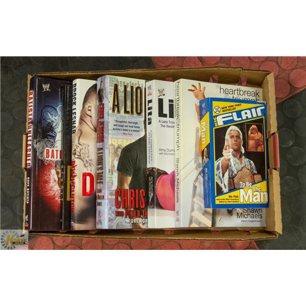 LARGE LOT OF WRESTLING BOOKS ABOUT FAMOUS WRESTLER