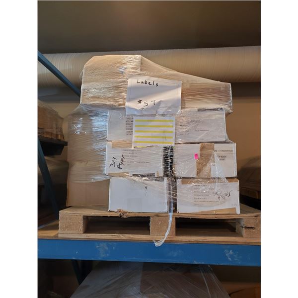 PALLET OF OF LABELS AND 3 X 3 PRICE PAPER