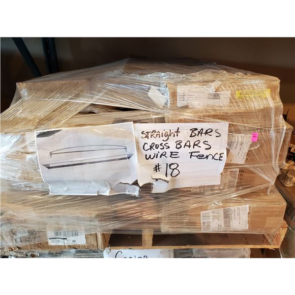 PALLET OF STRAIGHT BARS, CROSS BARS & WIRE FENCE