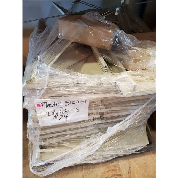 PALLET OF PLASTIC SHELVES & DIVIDERS