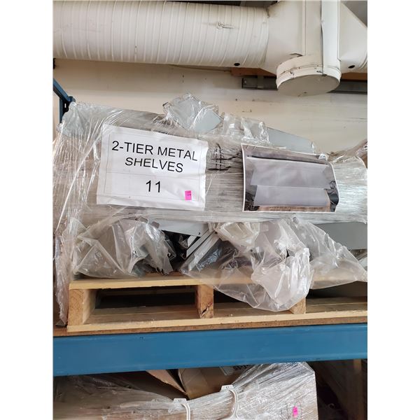 PALLET WITH TWO TIER METAL SHELVES