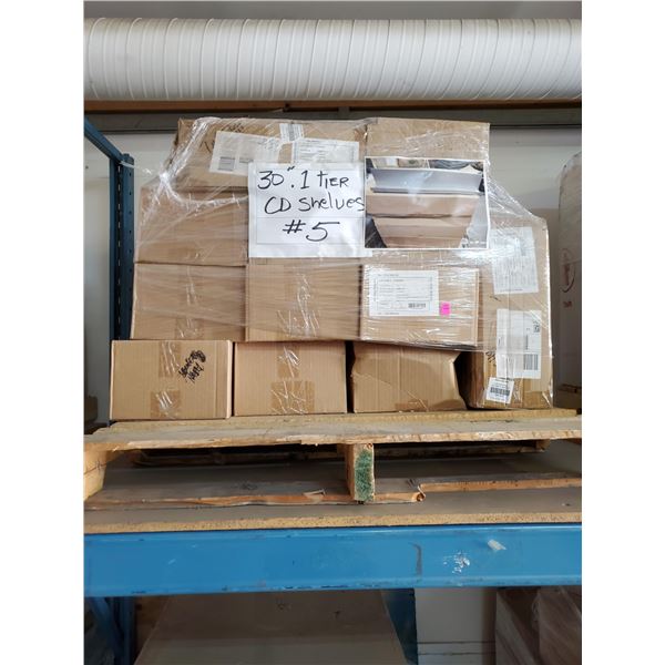 PALLET OF 30" ONE TIER CD SHELVES