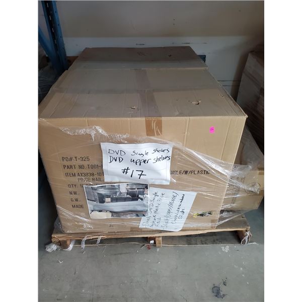 PALLET OF DVD SHELVES