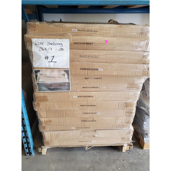 PALLET OF WIRE SHELVING, 36" X 17"