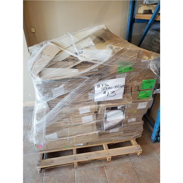 PALLET OF 18" X 32" STEEL SHELVES