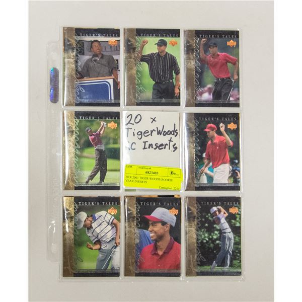 20 X 2001 TIGER WOODS ROOKIE YEAR INSERTS