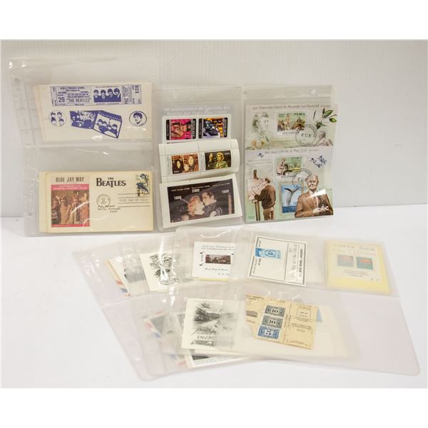 STAMPS AND FIRST DAY COVERS - MOSTLY BEATLES