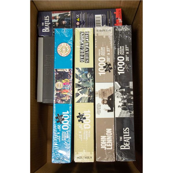 JIGSAW PUZZLES 5 BEATLES; 1 JOHN LENNON - UNOPENED