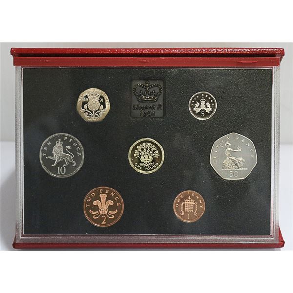 UNITED KINGDOM 1991 ROYAL MINT PROOF COIN SET.