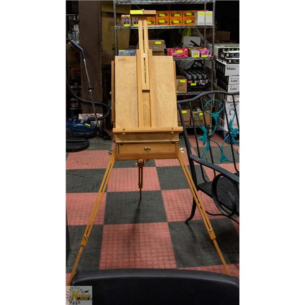 JILLIAN PARIS PORTABLE ARTISTS EASEL, WITH BRUSHES