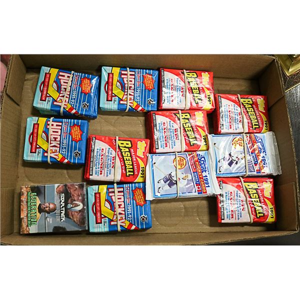 UNOPENED WAX PACKAGES HOCKEY AND BASEBALL