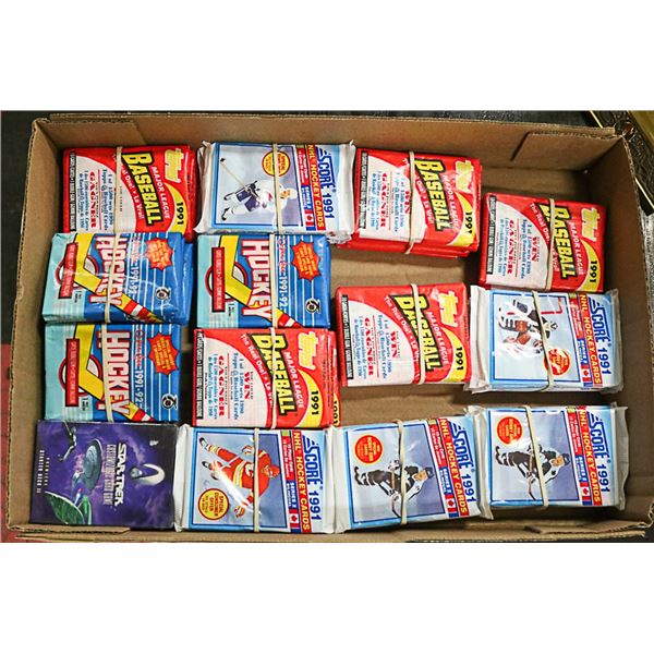 UNOPENED WAX PACKAGES HOCKEY AND BASEBALL