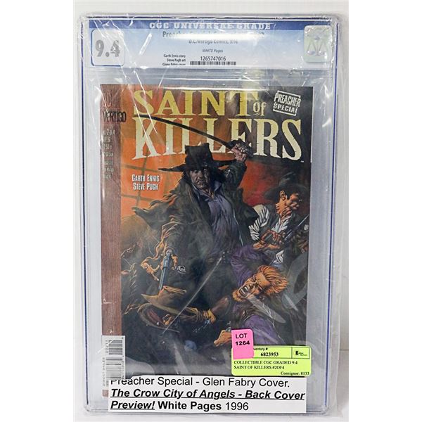 COLLECTIBLE CGC GRADED 9.4 SAINT OF KILLERS #2OF4