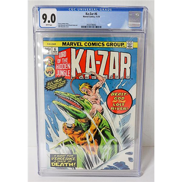 CGC GRADED 9.0 KAZAR #6 1974