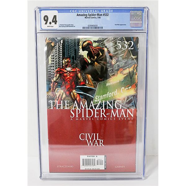 COLLECTIBLE CGC GRADED 9.4 AMAZING SPIDERMAN #532