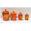 Image 1 : 4PC VINTAGE CERAMIC CANISTER SET, MADE IN ITALY