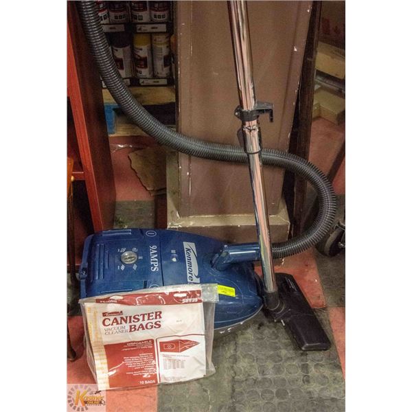 KENMORE 9AMP CANISTER VACUUM, COMES WITH 6 NEW