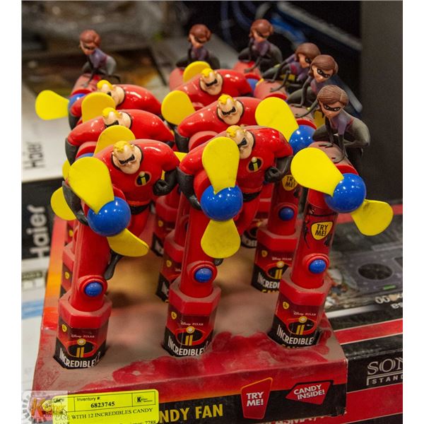 CASE WITH 12 INCREDIBLES CANDY FANS